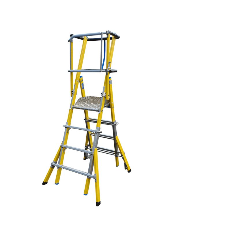 Extendable Podium Ladder Fibreglass 1.1m-1.62m - Kells Hire